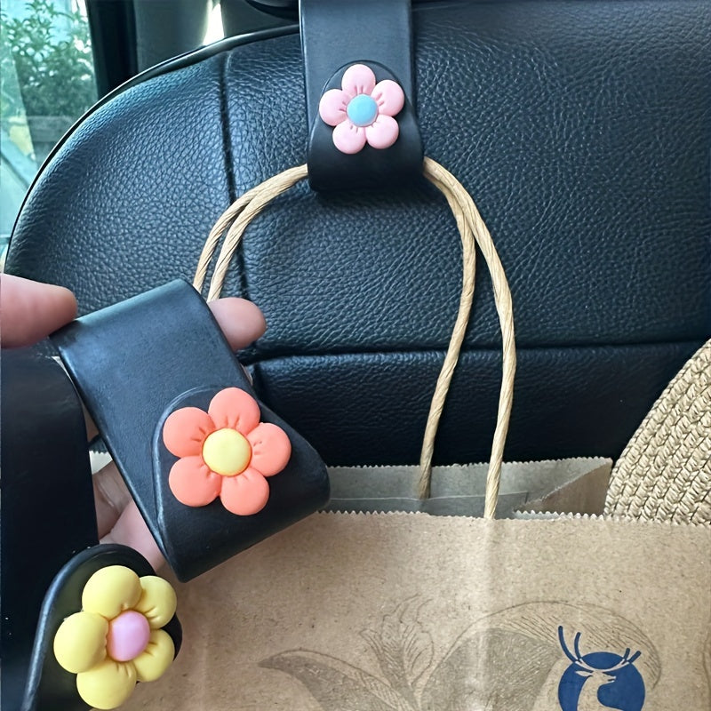 4pcs Car Hooks Multi-Function Backseat Organizer Durable ABS Bright Colors