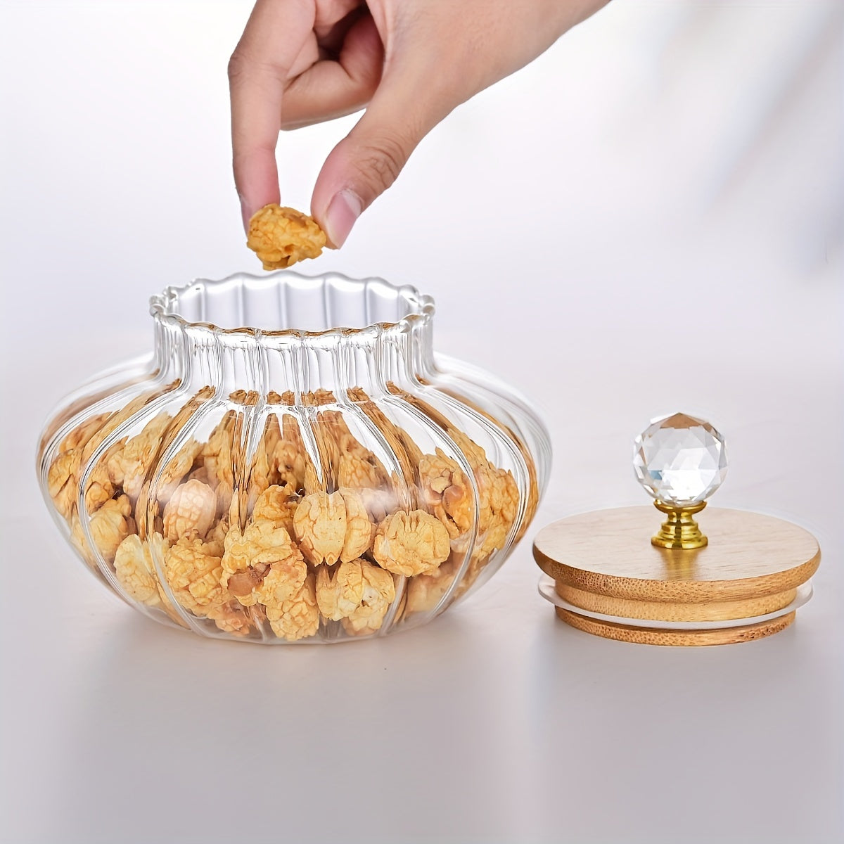 Tarro de vidrio con tapa abatible de 1 pieza para almacenamiento y conservación de alimentos