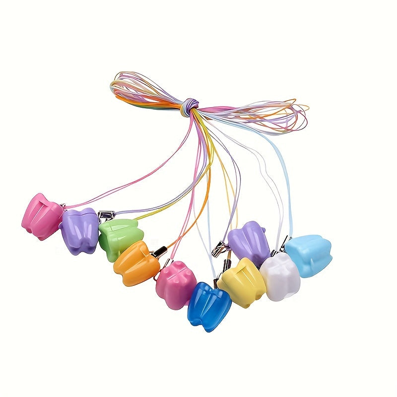 Juego de 20 cajas de almacenamiento de dientes adorables con cuerdas colgantes para niños y bebés