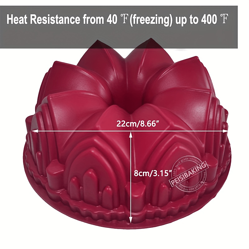 Silicone Castle Crown Cake Mold for Baking Large Cakes and Desserts