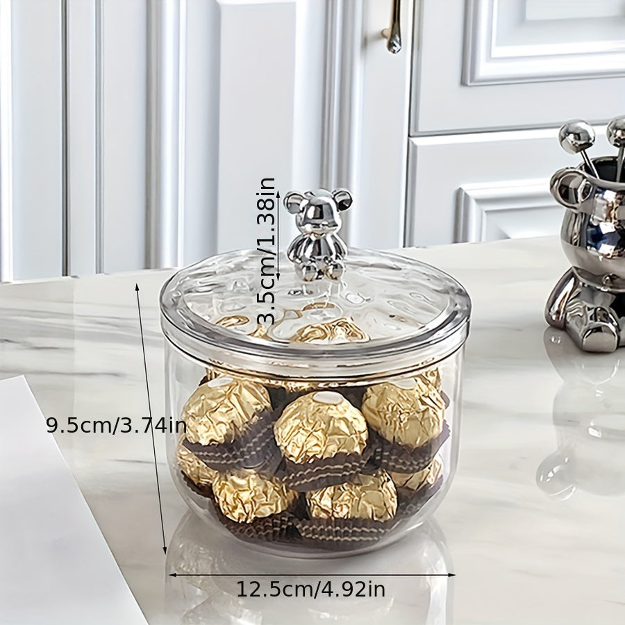 Clear Plastic Airtight Storage Jar for Coffee Snacks and Candy Kitchen Organizer