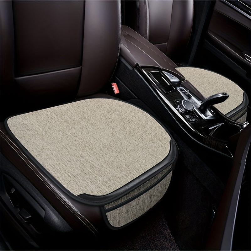 Universal Colorful Linen Car Seat Cushion Set Breathable Non-Slip