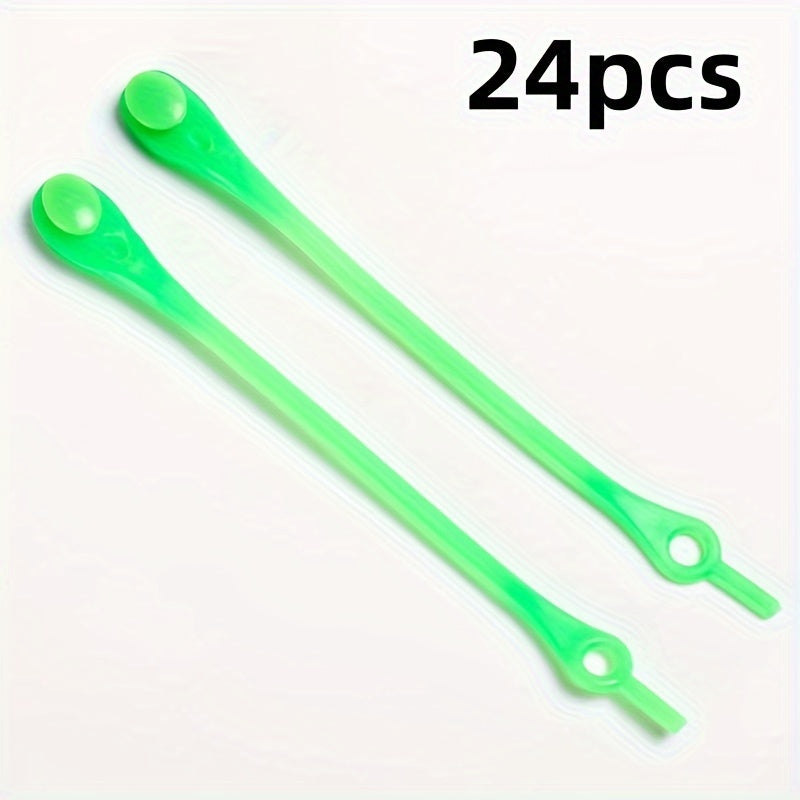 24 Pcs Silicone No-Tie Shoelaces for Sneakers, Lightweight, Easy Install