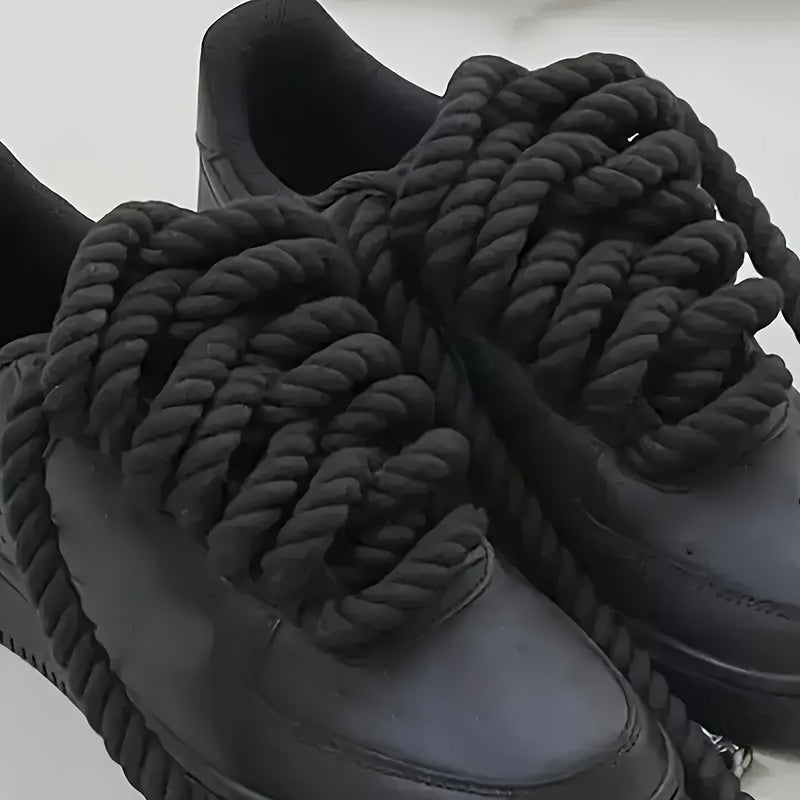 Unisex Hemp Rope Shoelaces Durable Thick Stylish Casual Sneakers Canvas