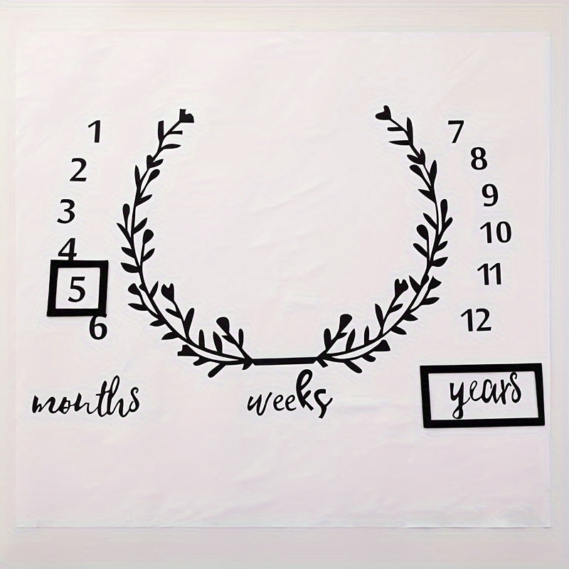 Baby Photography Blanket Soft Cotton Milestone Prop for Newborns and Monthly Photoshoots
