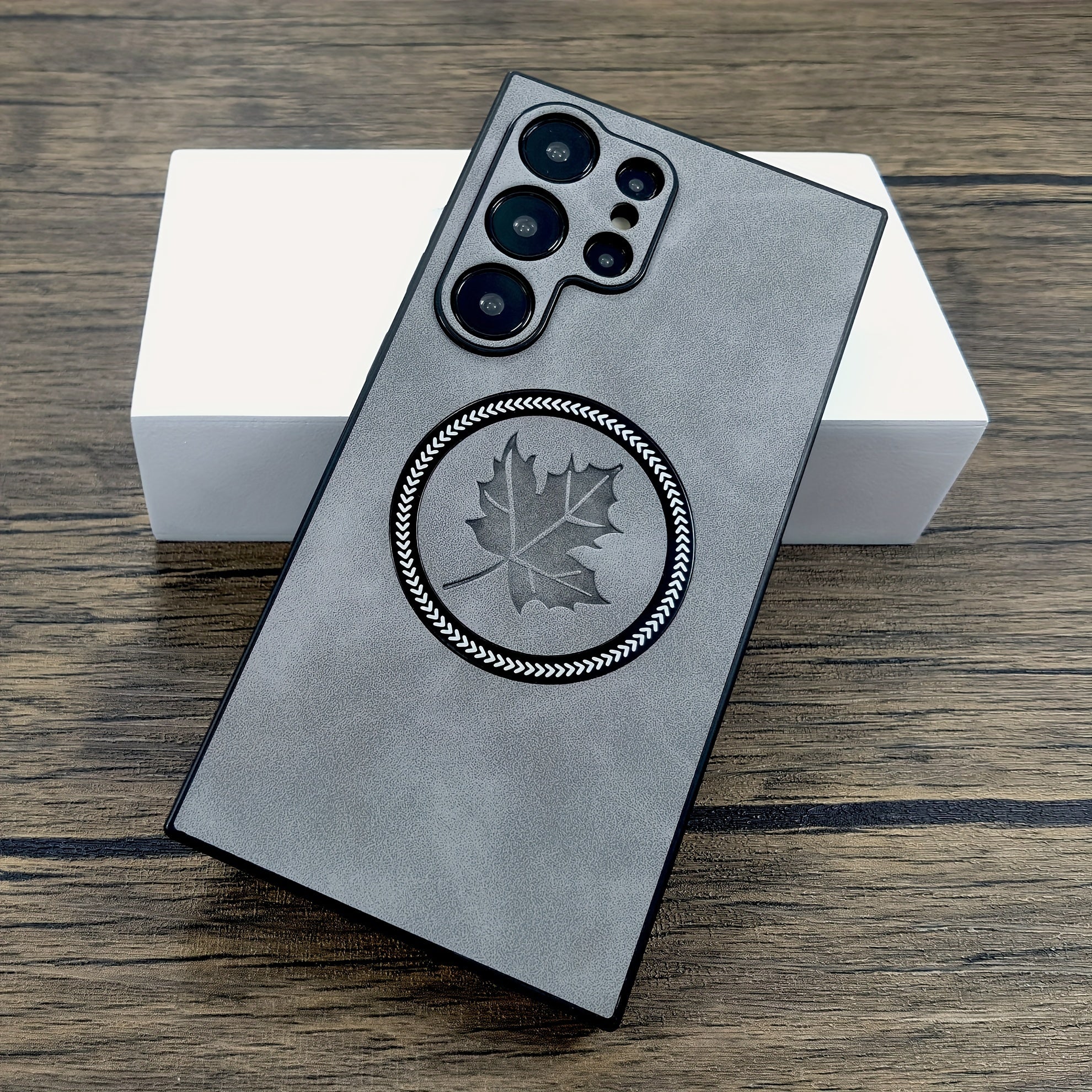 PU Leather Phone Case for Samsung Galaxy Wireless Charging Magnetic Adsorption