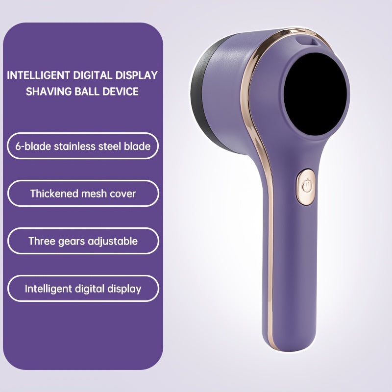 Rechargeable Lint Remover with Digital Display and 3-Speed Control for Clothing and Fabrics