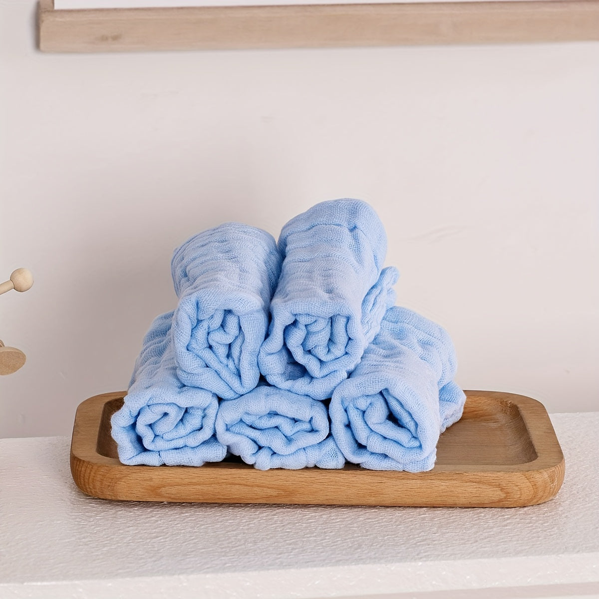 Set of 5 Cotton Muslin Washcloths Reusable Face Towels and Wipes
