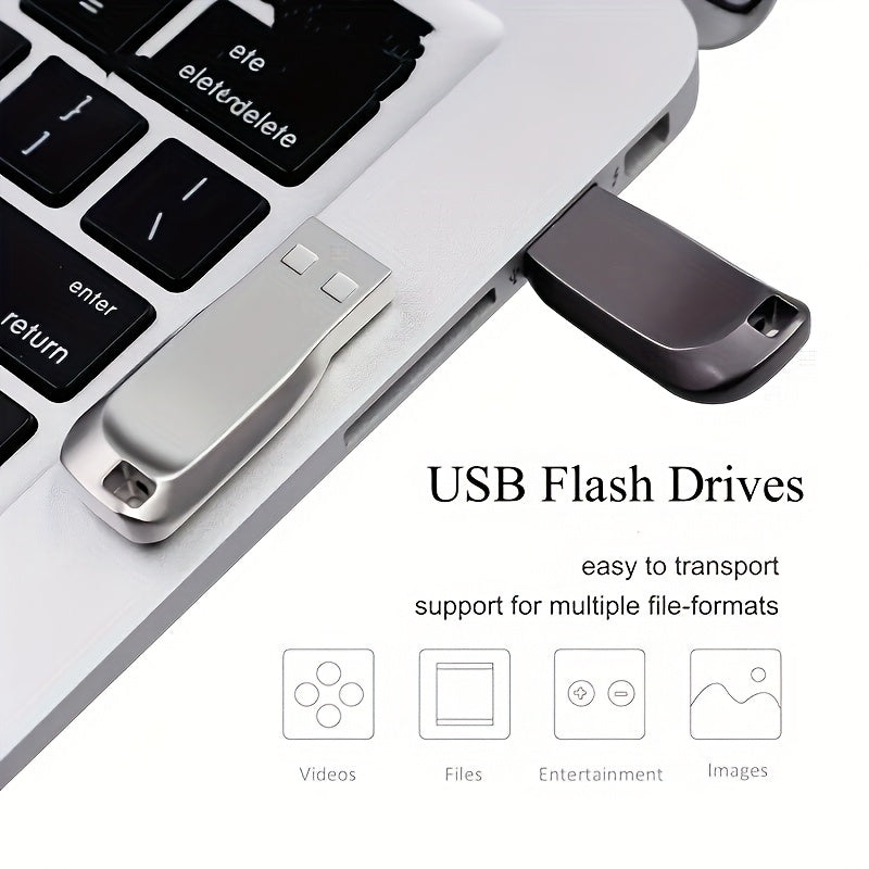 Metal USB 2.0 Flash Drive 8GB 64GB 90GB 117GB High-Speed Data Storage