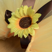 Baby Photography Outfit Set with Sunflower Tutu Skirt and Flower Headband for Photoshoots and Parties