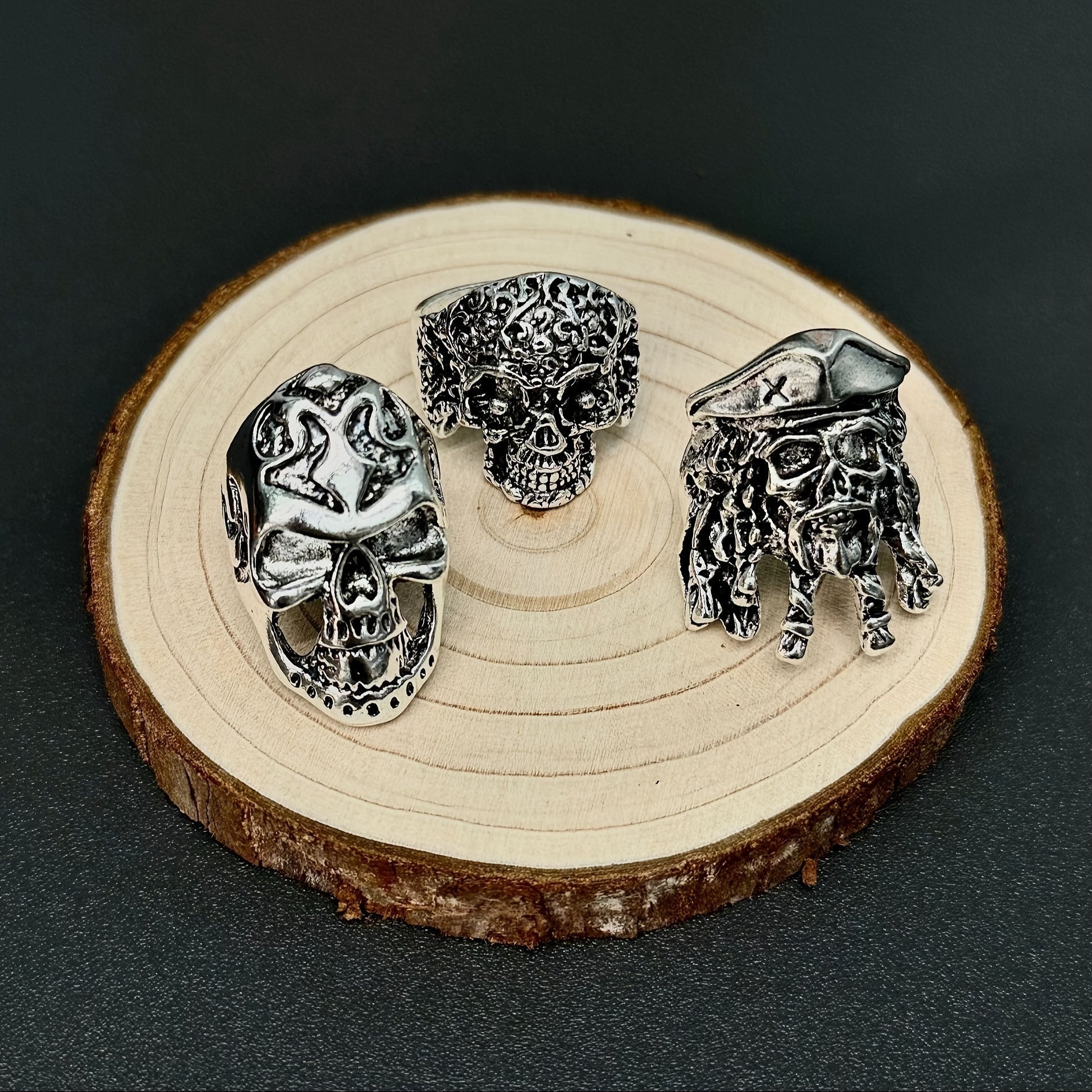 Set of 10 Skull Beast Head Claw Rings in Various Styles and Colors Jewelry