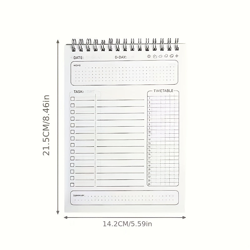 A5 Daily Planner Notebook 160 Pages for Office School Schedule Organizer