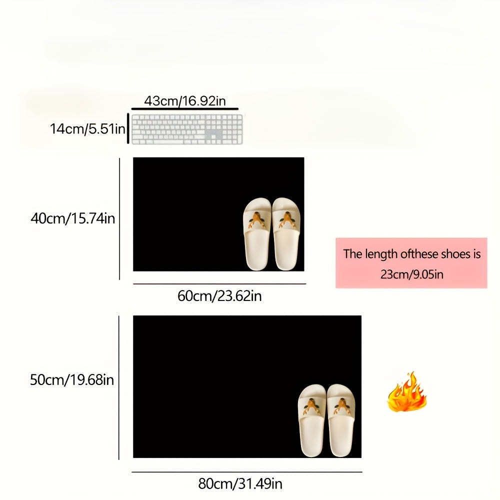 Absorbent Polyester Bath Mat Non-Slip Quick-Dry Odorless for Shower Bedroom Kitchen