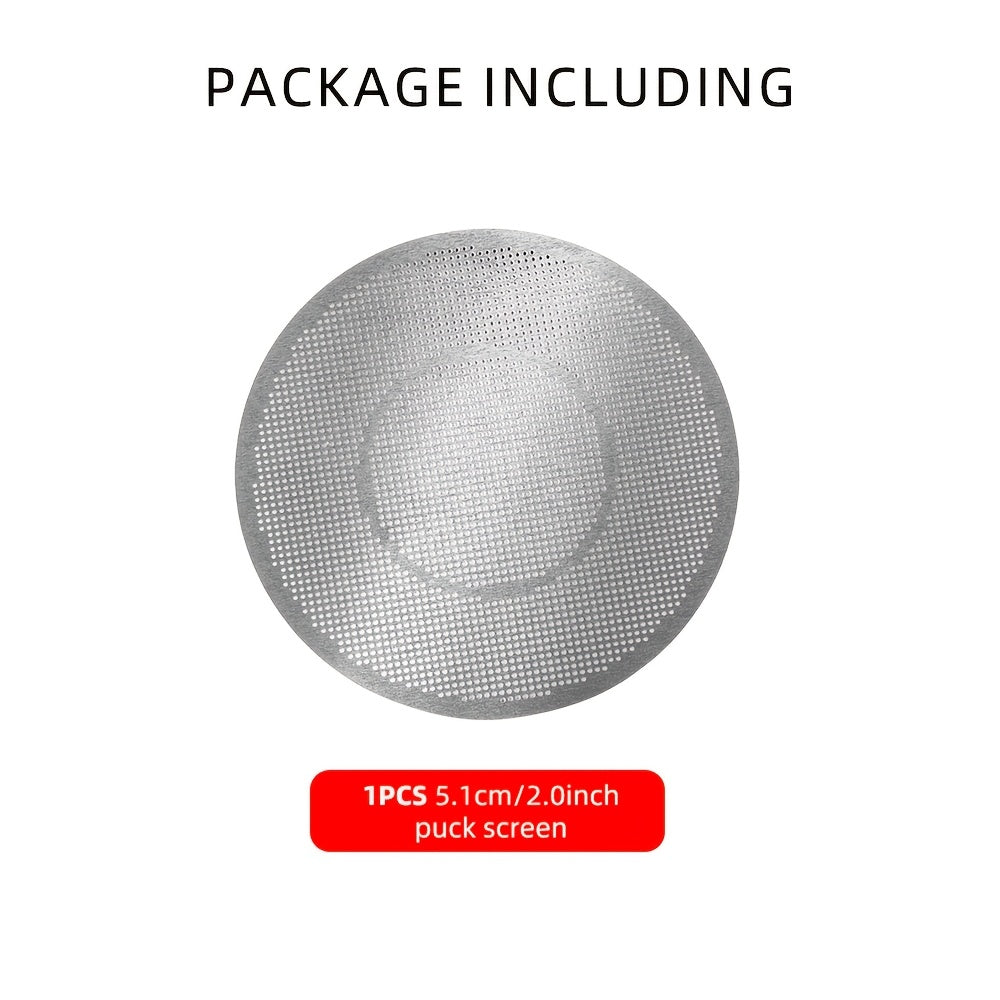 Espresso Filtr Savati - Ikki Qavatli Paslanmaydigan Po'lat, 51mm, Pressizlangan Puk Ekrani bilan. Gourmet Qahva Pishirish uchun Ikki Qavatli Portafilter O'rnini Bosuvchi.