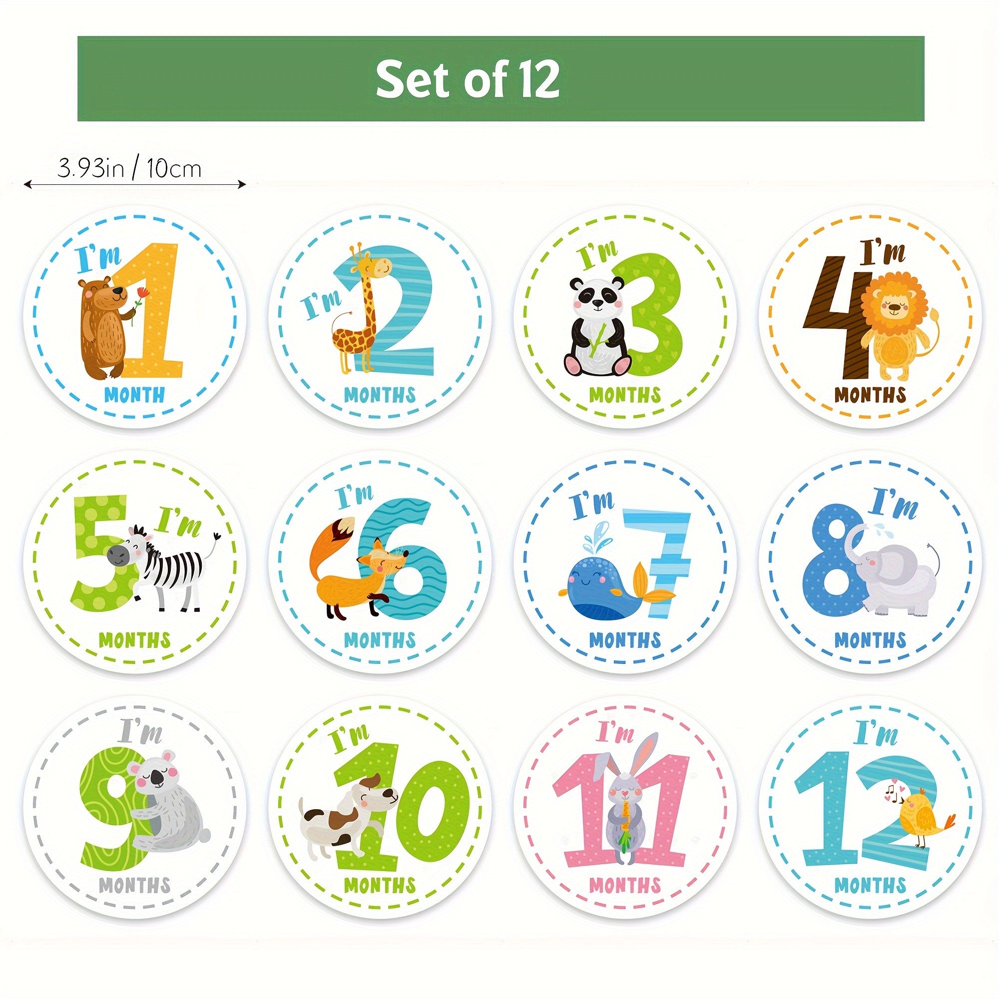 Set of 12 Milestone Stickers for Growth Photos Pregnancy Pregnancy Milestone Props