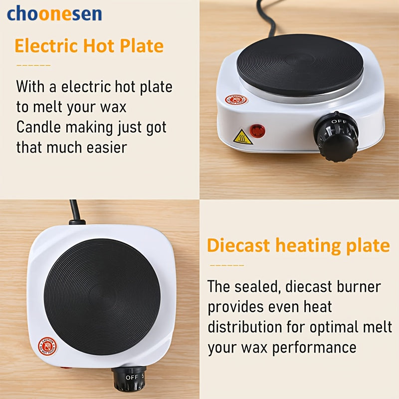 Компактная белая электрическая плита с регулируемым контролем температуры для кемпинга, путешествий и домашней готовки 220В-240В портативная