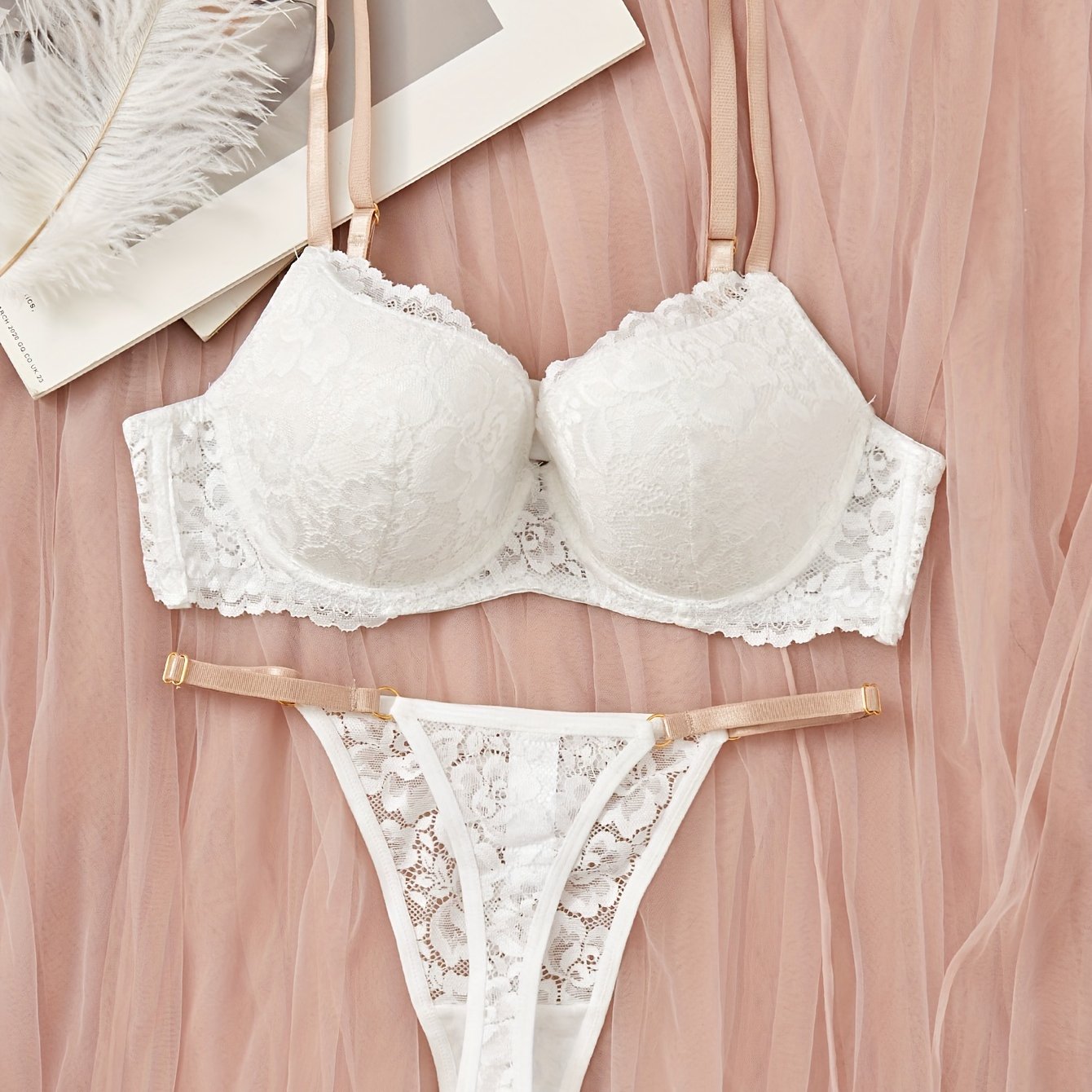 Women's Lace Lingerie Set Bra and Thong Underwear for Women