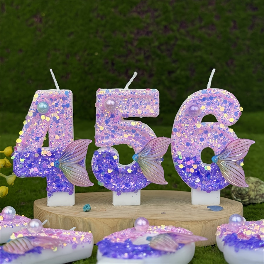 3D Glittering Number Birthday Candle for Cakes Celebrations 1 Piece