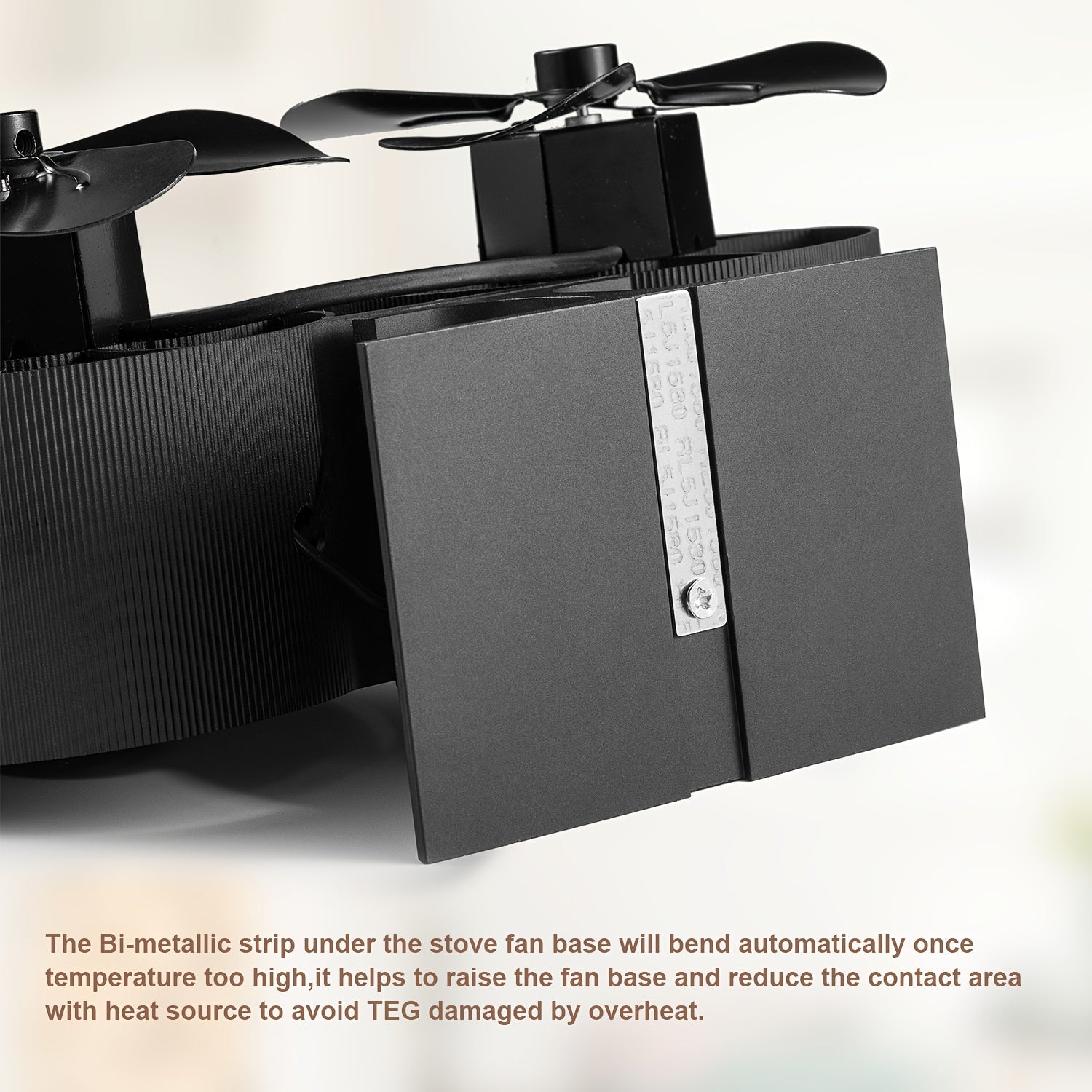 Wood Stove Heater Set with 8 Fans, Magnetic Thermometer, Dual Motor, Non-Electric Fireplace Fan