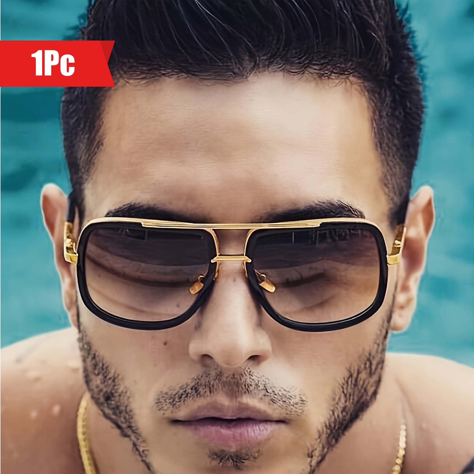 Double Beam Frame Fashion Glasses for Men Photo Props Decorative Eyewear Daily Accessory Gift