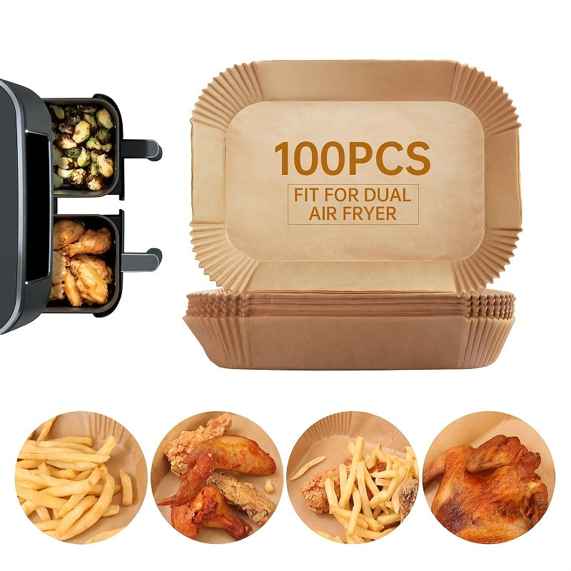 Havo fritöz uchun 100 ta yopishmaydigan qog'oz qoplami, suv va yog'ga chidamli