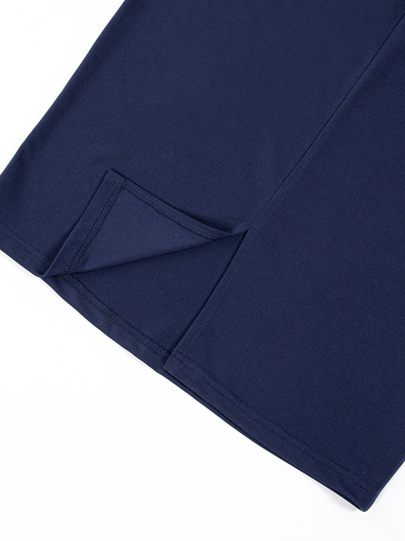 Falda ajustada de color sólido con abertura en la parte inferior para mujer talla grande