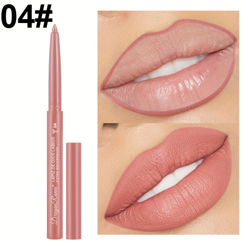 Women's Waterproof Matte Lip Liner Pencil Long-Lasting Velvet Automatic Twist