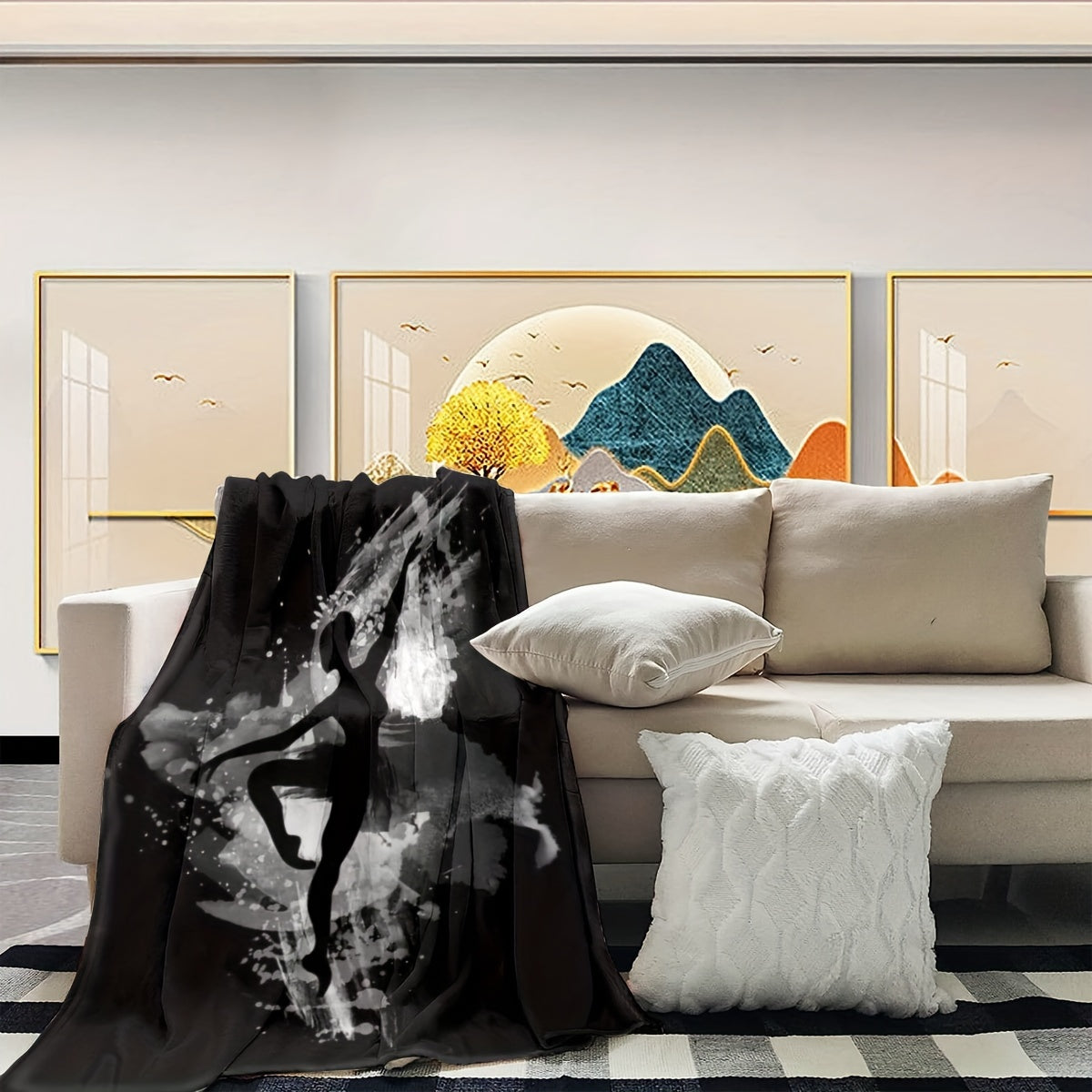 Zamonaviy balet raqqosi uchun bosma tashlagan bo‘lak, yostiq, paxta polyester flanel, yotoq, divan, mehmonxona dekoratsiyasi uchun