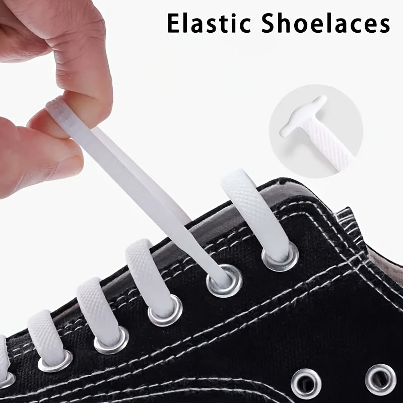 Unisex Silicone No-Tie Shoelaces 16 Pack Elastic Durable Quick-Fit