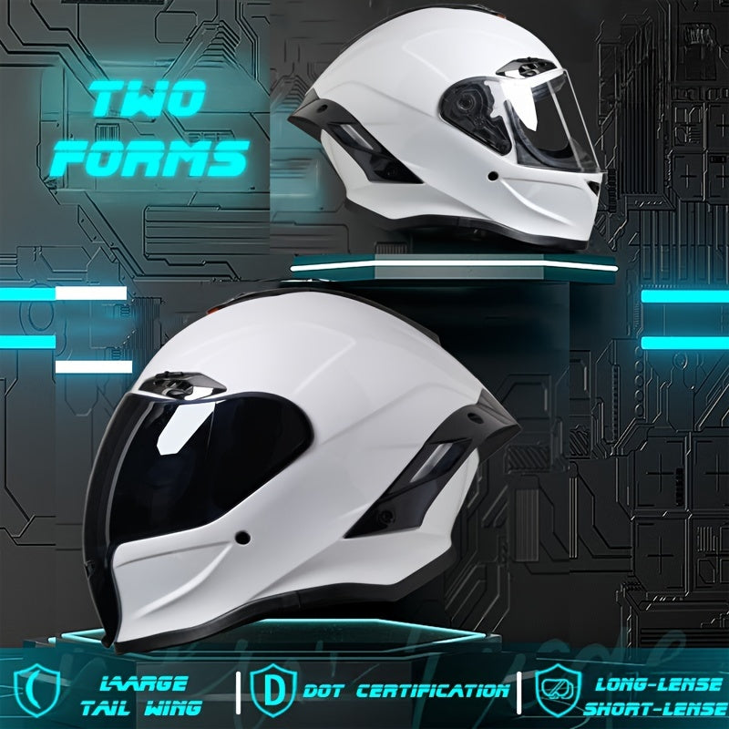 Full Face Motorcycle Helmet with Dual Visor Ventilation System and Quick Release for Men and Women