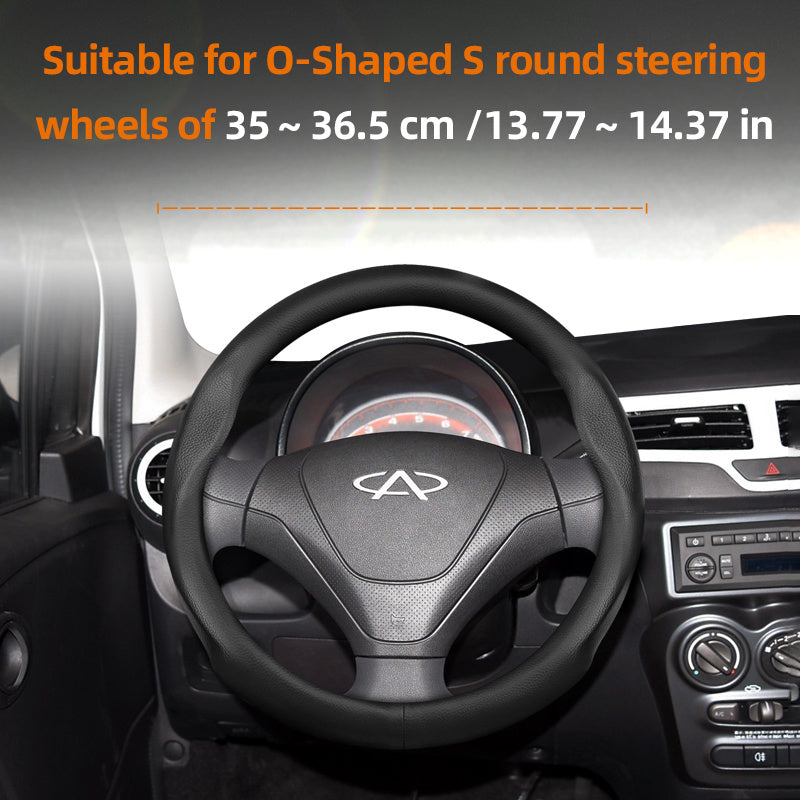 Universal Leather Steering Wheel Cover Breathable Thin Car Accessory Black Burgundy Brown