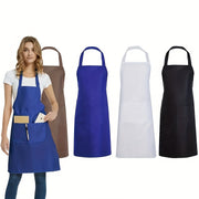 Adjustable Waterproof Canvas Apron with Pockets Stain-Resistant and Comfortable