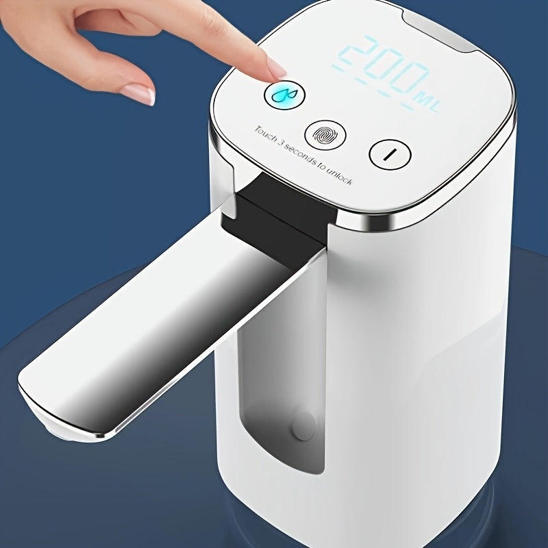 Portativ elektr suv nasosi 5 gallon bilan raqamli displey USB-C zaryadlash, buklanuvchi dizayn, 3 darajali oqim nazorati, uy, ofis, lager uchun