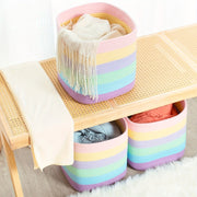 Set of 3 Woven Storage Cubes 27.94cm Square Closet Bathroom Organizer Bins