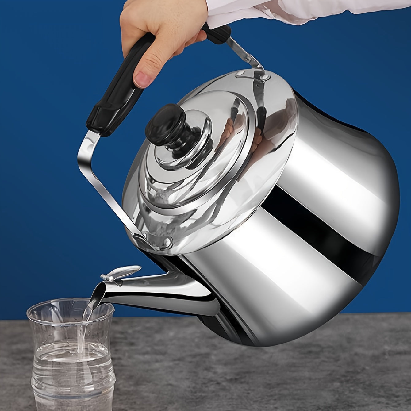 Stainless Steel Whistling Kettle Large Capacity for Gas Stove Induction Outdoor