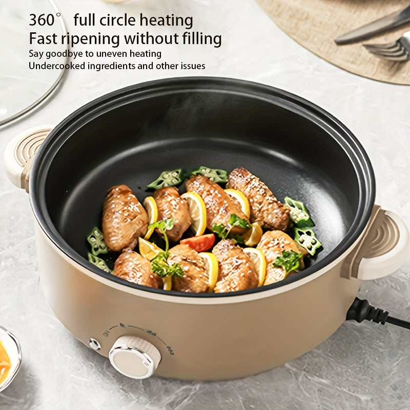 Электрический горшок с пароваркой для домашнего использования, универсальный для жарки, паровой обработки и варки, антипригарное внутреннее дно для собраний