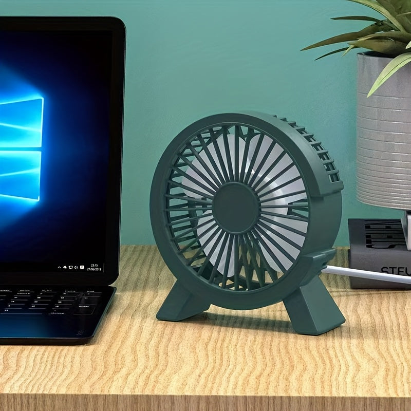 Compact USB Desktop Fan with Quiet Brushless Motor, High Airflow, Purple Design