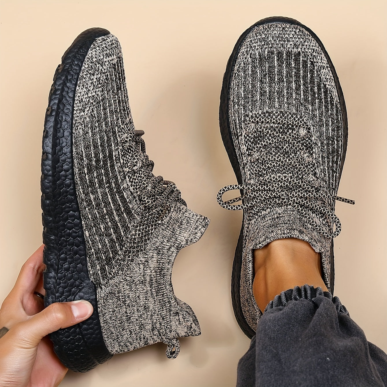 Men's Breathable Fabric Sneakers for Casual and Sports Activities