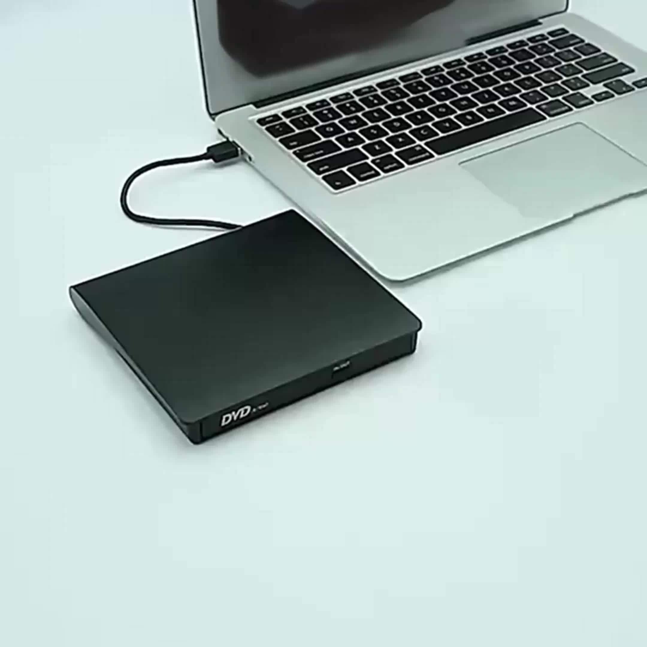 Portable External CD DVD Drive for Laptops and Desktop Computers with Storage Bag