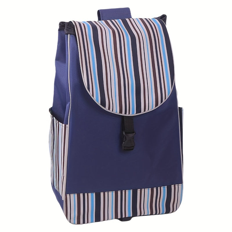 Foldable Lightweight Shopping Cart Replacement Bag with Striped Design