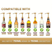 Set of 2 Stainless Steel Coffee Syrup Pumps for Cold and Hot Beverages