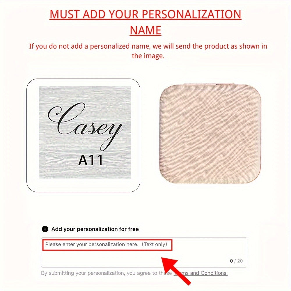 Personalized Jewelry Box for Women Leather Travel Storage Gift for Mom Bridesmaid