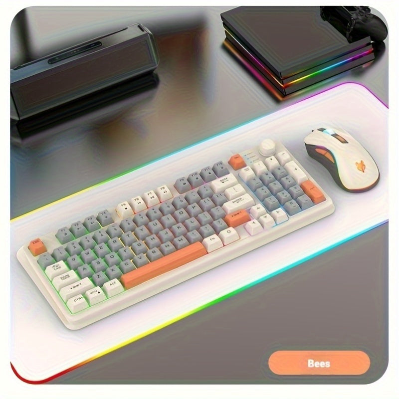 94-Key Mechanical Gaming Keyboard and Mouse Combo RGB Backlit Wired Lightweight