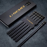 Set of 5 Reusable Alloy Chopsticks with Embossed Great Wall Pattern for Noodles Sushi and Ramen