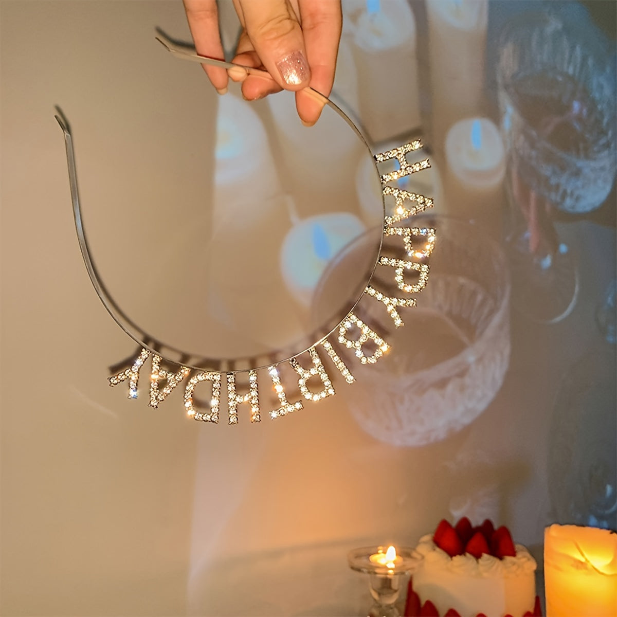 Party Headband for Birthdays, Photos, Events Rhinestones