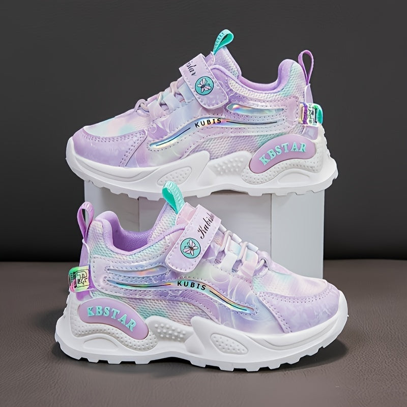 Girls' Casual Chunky Sneakers for Kids Non-Slip Lightweight Breathable Stripes Low Top