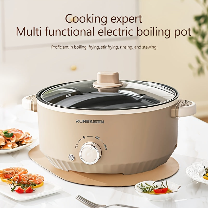 Электрический горшок с пароваркой для домашнего использования, универсальный для жарки, паровой обработки и варки, антипригарное внутреннее дно для собраний