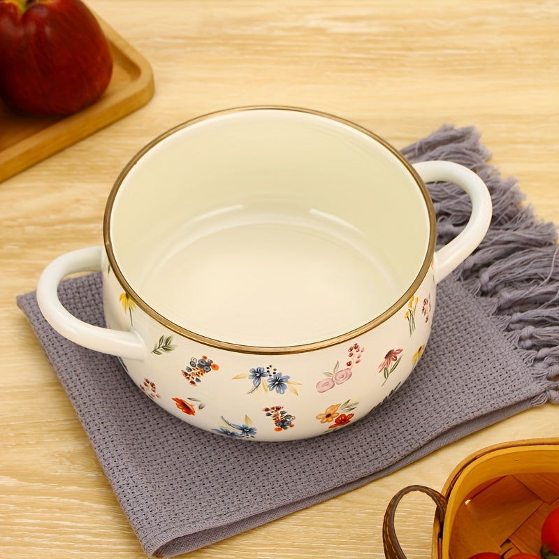 Enamel Cookware Pot with 18cm Diameter for Cooking and Serving