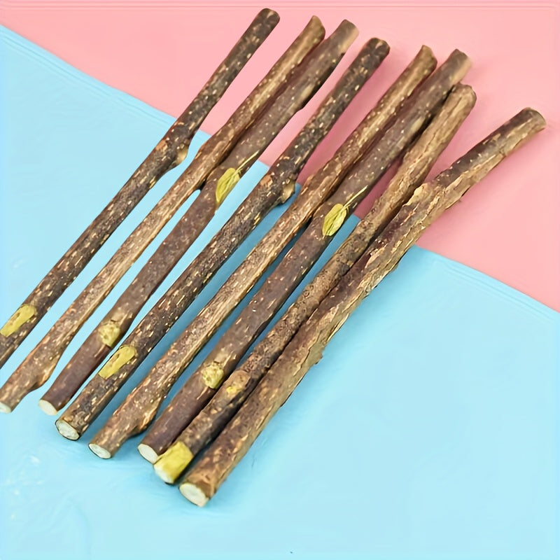 8pcs Natural Wooden Cat Chew Sticks for Teeth Health and Oral Care