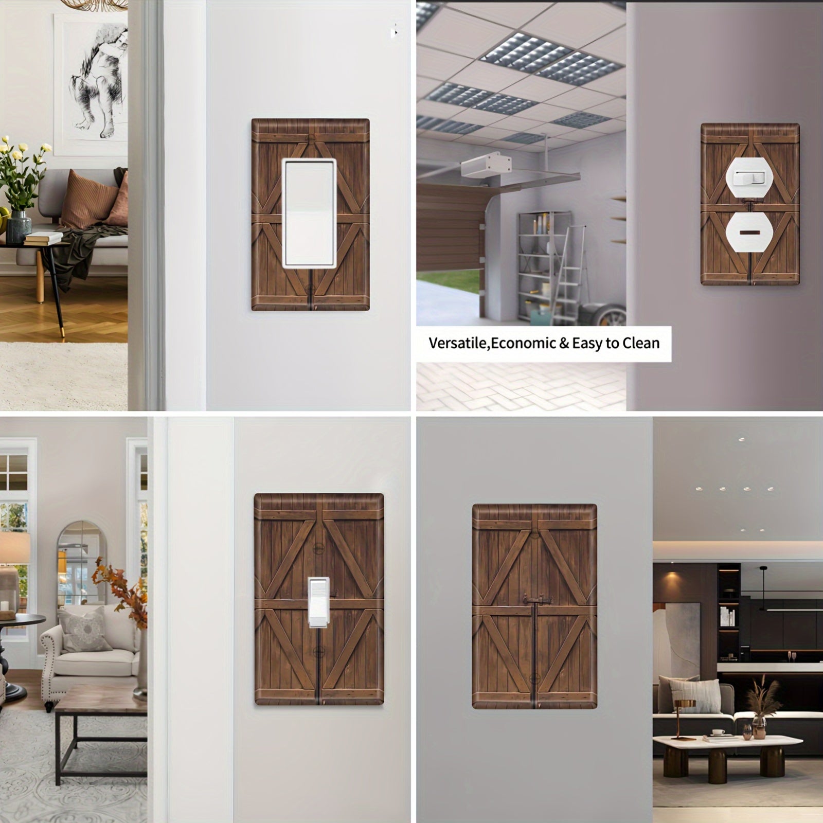 Yashash xonasi, hammom va yotoqxona bezaklari uchun yog'och yoritish kalit qopqog'i.